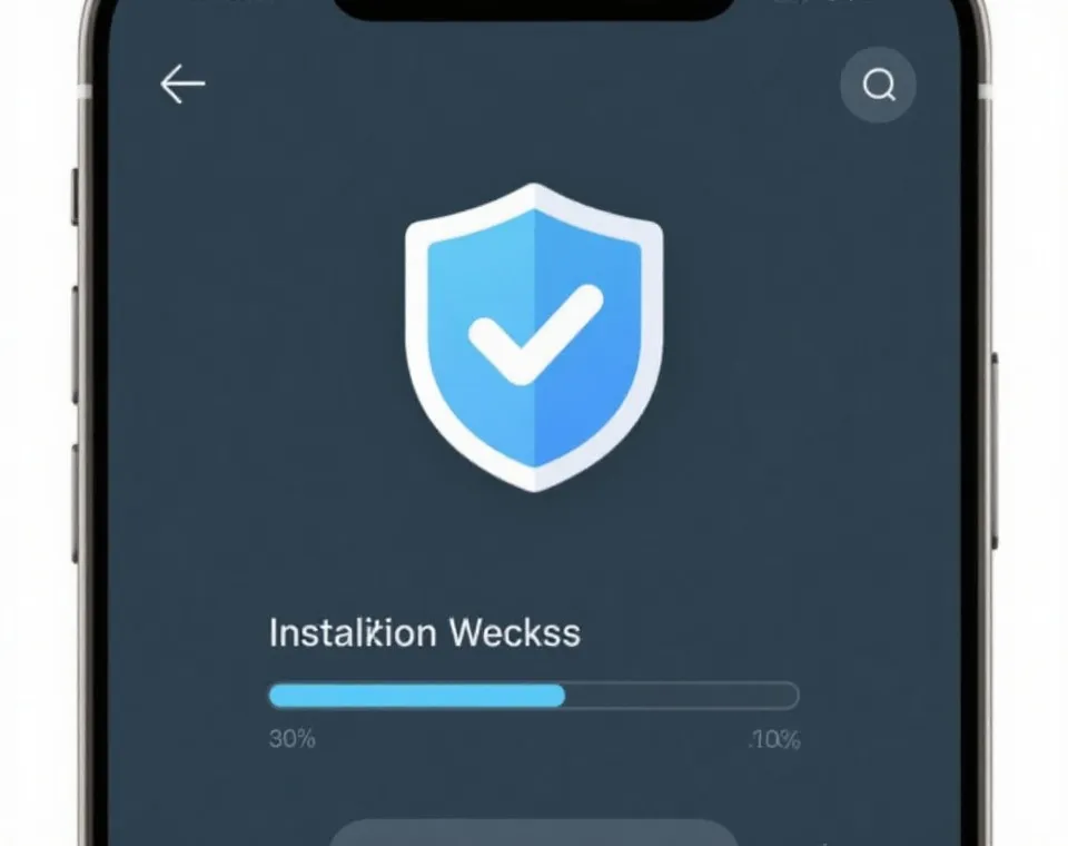 移动端安装成功与安全校验示意图